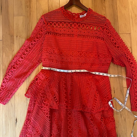Red Long Sleeve Dress - Picture 3 of 5